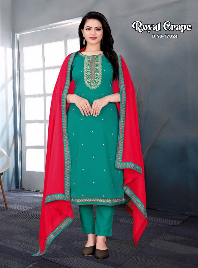 Panch Ratna Royal Crape  Festive Wear Wholesale Dress Material